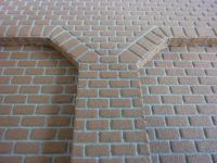 trapezoidal arches H0, straight, sandstone-red